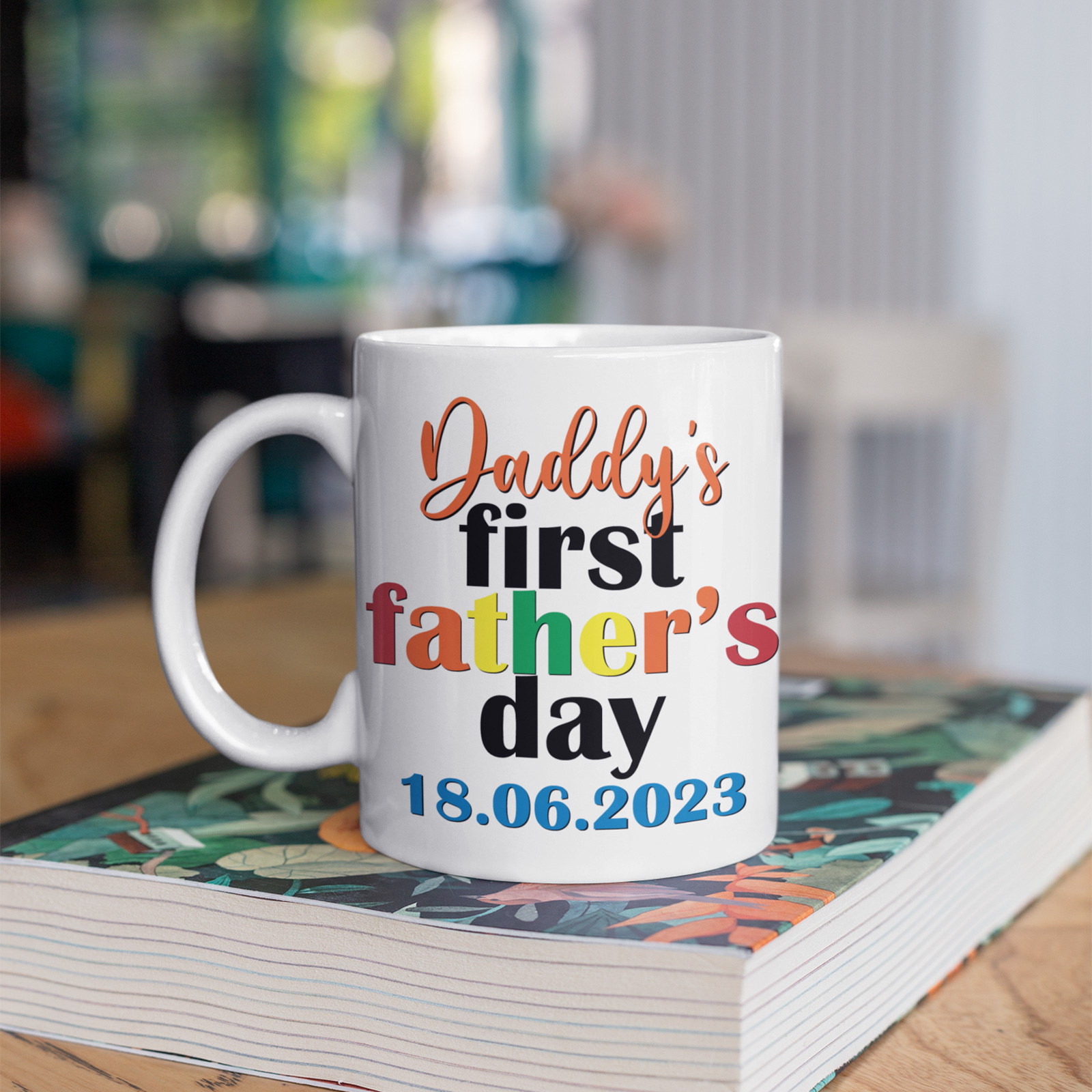 daddy's first father's day date 18.06.2023 dad pregnant pregnancy baby toddler son daughter 1st gift mug husband boyfriend