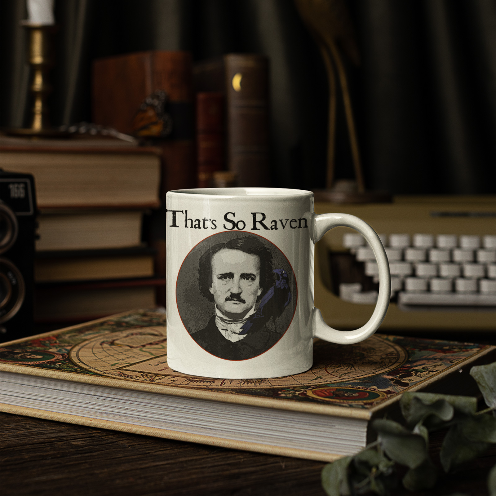 edgar allan poe that's so raven poet poetry writer horror gift mug