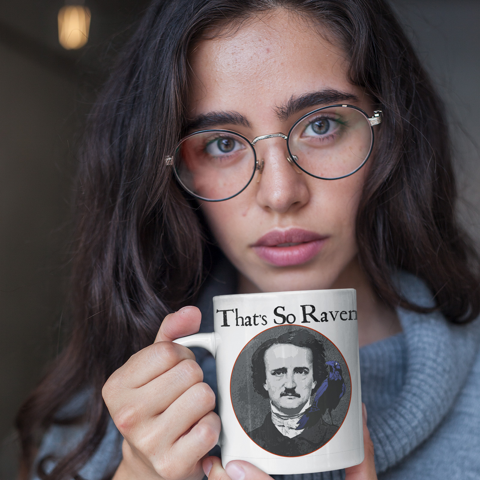 edgar allan poe that's so raven poet poetry writer horror gift mug